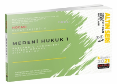  Medeni Hukuk 1 Ders NotlarıMedeni Hukuk 1 Ders Notları | Medeni Hukuk 1 Ders NotlarıMedeni Hukuk 1 Ders Notları | Olcay Ekşioğlu | Savaş Yayınevi | 9786057038951 