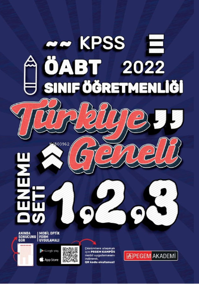  2022 KPSS ÖABT Sınıf Öğretmenliği Türkiye Geneli 123 (3lü Deneme) | 2022 KPSS ÖABT Sınıf Öğretmenliği Türkiye Geneli 123 (3lü Deneme) | Kolektif | Pegem Akademi Yayıncılık | 9780202148953 
