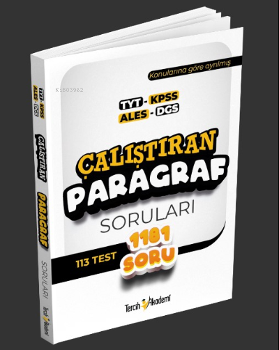  Çalıştıran Paragraf Soru Bankası | Çalıştıran Paragraf Soru Bankası | Kolektif | Tercih Akademi | 9786257644464 