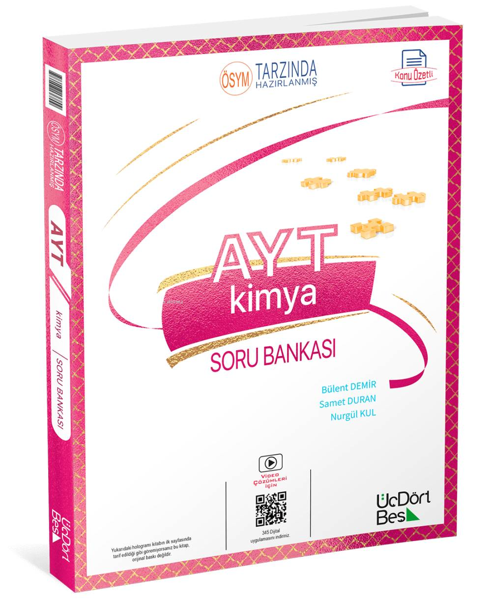 Üç Dört Beş Yayınları AYT Kimya Soru Bankası