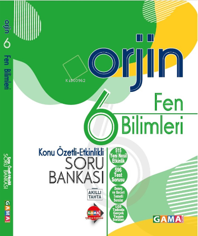 Gama Yayınları 6. Sınıf Orjin Fen Bilimleri Konu Özetli Etkinlikli Soru Bankası