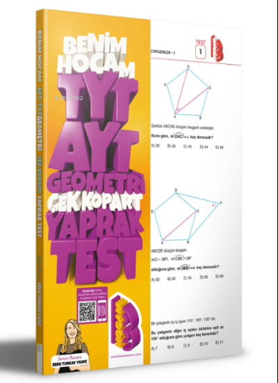  2023 TYT AYT Geometri Çek Kopar Yaprak Test | Ebru Tuncay Yıldız | Benim Hocam Yayınları | 9786258263848 | 