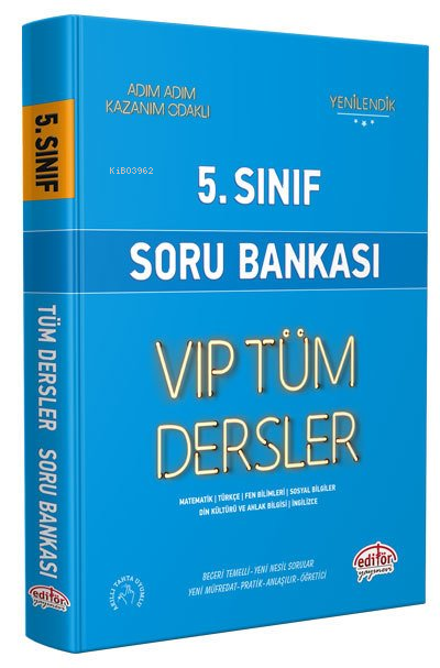 Editör Vip 5 Sınıf Tüm Dersler Soru Bankası Mavi Kitap Kamp | Kolektif | Editör Yayınevi | 9786052803004 | 