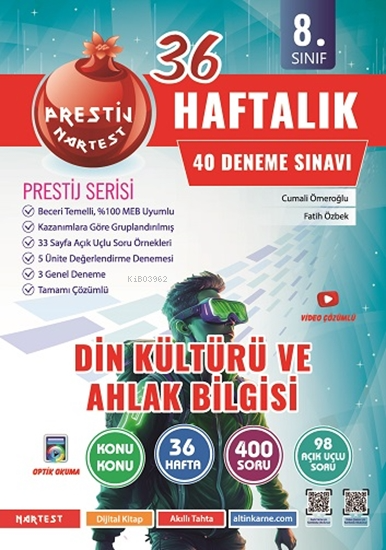 Nartest Yayınevi 8. Sınıf Haftalık Din Kültürü Ve Ahlak Bilgisi Denemeleri