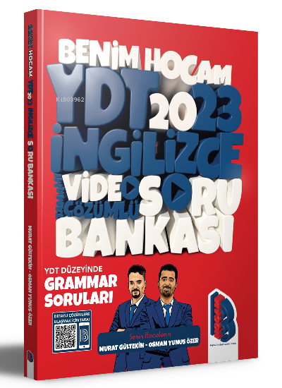  YDT İngilizce Tamamı Video Çözümlü Soru Bankası | Murat Gültekin | Osman Yunus Özer | Benim Hocam Yayınları | 9786258161557 