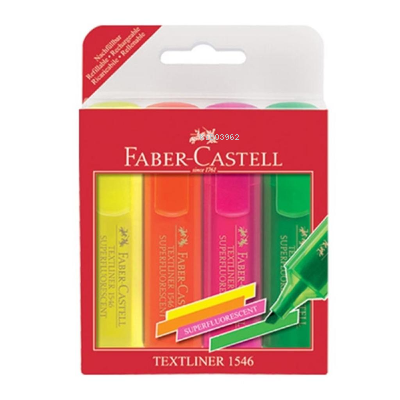  Faber Castell İşaretleme Kalemi (4Lü Set) (Textlıner 1546) (Şeffaf) (Fosforlu) (15 46 04) (5 Li) | Faber Castell İşaretleme Kalemi (4Lü Set) (Textlıner 1546) (Şeffaf) (Fosforlu) (15 46 04) (5 Li) | Faber Castell | 4005401079927 
