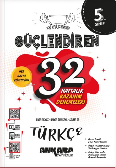 5. Sınıf Güçlendiren 32 Haftalık Türkçe Kazanım Denemeleri