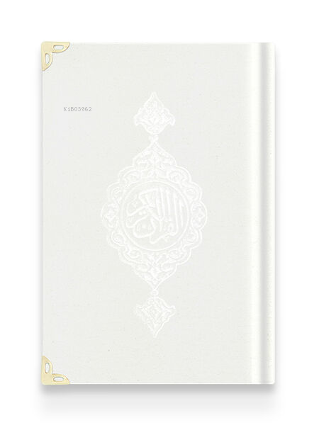Büyük Cep Boy Kadife Kur'an-ı Kerim (Beyaz, Yaldızlı, Mühürlü)
