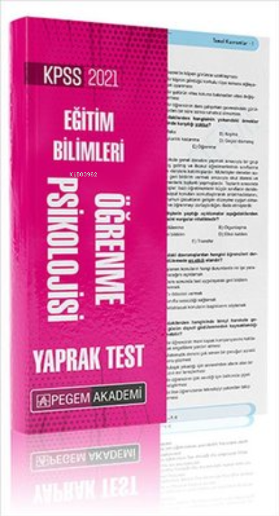  2021 KPSS Eğitim Bilimleri Öğrenme Psikolojisi Yaprak Test | 2021 KPSS Eğitim Bilimleri Öğrenme Psikolojisi Yaprak Test | Kolektif | Pegem Akademi Yayıncılık | 9780202000572 
