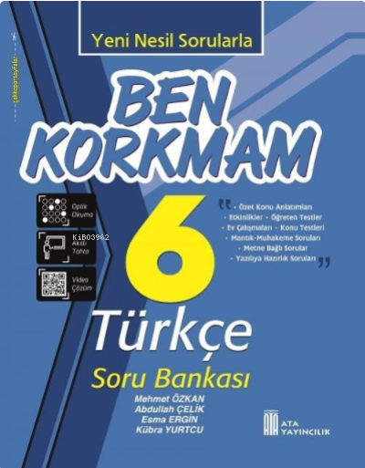 Ata Yayıncılık 6. Sınıf Ben Korkmam Türkçe Soru Bankası