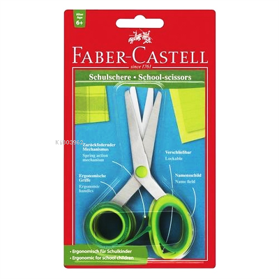  Faber Castell Makas (Ergonamik) (Yaylı) (İsim Yazılabilir) (6+) | Faber Castell | 4005401815044 | 