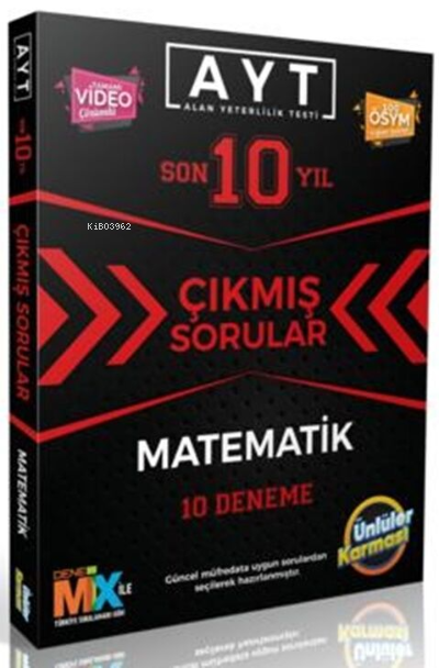 Ünlüler Karması Ayt Matematik Tıpkı Basım 10 Karma Deneme (2012-2021)