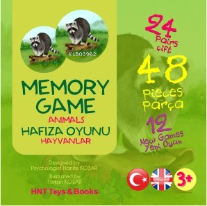  Memory Game Animals Hafıza Oyunu Hayvanlar | Hanife Koşar | Hnt Toys & Books | 9786057395795 | 