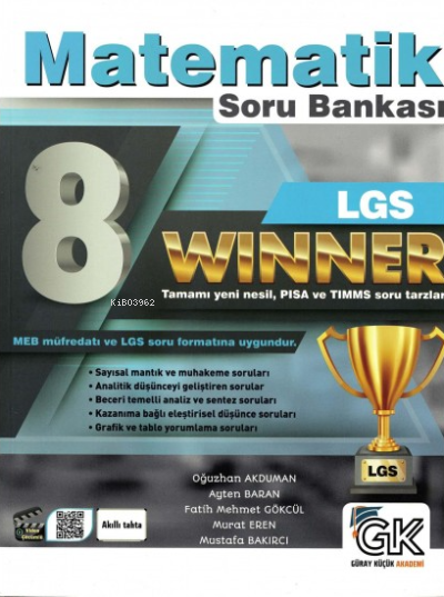  Gür 8 Sınıf Matematik Winner Soru Bankası | Kolektif | Gür Yayınları | 9786057528803 | 