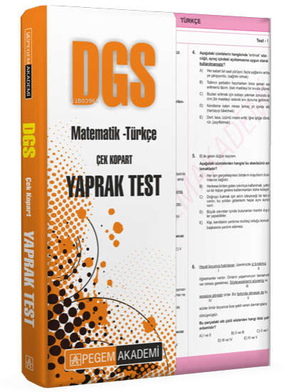 Pegem 2022 DGS Çek Kopar Yaprak Test