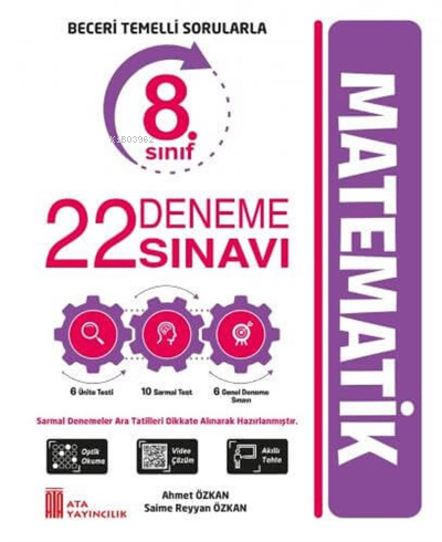  Ata Yayıncılık 8 Sınıf Matematik 22 Deneme Sınavı | Ahmet Özkan | Ata Yayıncılık | 9786052612521 | 