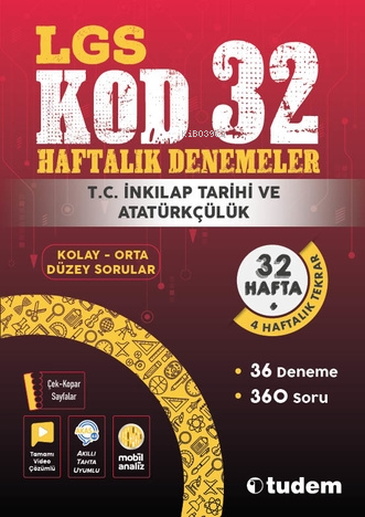 LGS Kod 32 Haftalık Denemeler İnkılap Tarihi ve Atatürkçülük