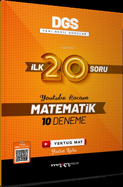  DGS Matematik İlk 20 Soru 10 Deneme Marka Yayınları | Yasin Kara | Marka Yayıncılık | 9786258476033 | 