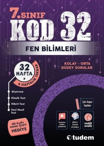 Tudem Yayınları 7. Sınıf Fen Bilimleri Kod 32 Tekrar Testleri