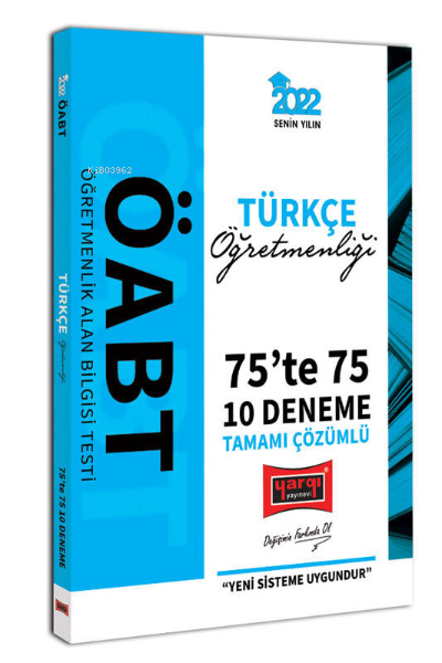 2022 ÖABT Türkçe Öğretmenliği 75te 75 Tamamı Çözümlü 10 Deneme