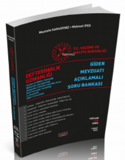  Defterdarlık Uzmanlığı Özel Sınavı Açıklamalı Soru Bankası 2022 | Mustafa Karadeniz | Mehmet İpek | Savaş Yayınevi | 9786257483889 | 