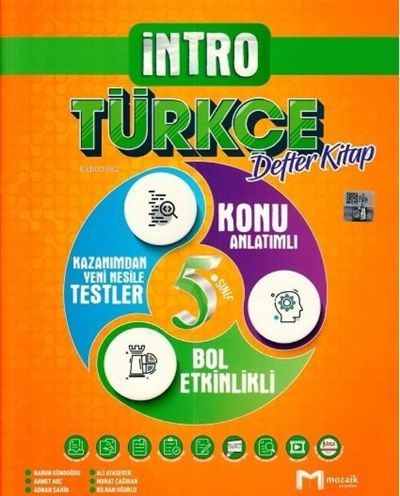  5Sınıf Mozaik İntro Defter Türkçe 2022 | Kolektif | Mozaik (Bayilik) | 9786257870252 | 