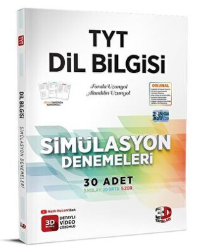 3D Yayınları TYT Dil Bilgisi Simülasyon Denemeleri Detaylı Video Çözümlü