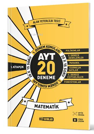 Ayt Matematik 20'Li İlk Dönem Deneme 1.Kitap