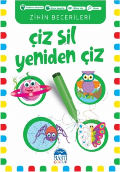 Çiz Sil Yeniden Çiz Yeşil | Kolektif | Ali Özer | Kerem Altındağ | Martı Çocuk Yayınları | 9786254484728 | 