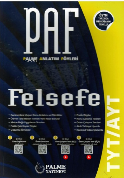  Palme Paf Yks Tyt Ayt Felsefe Konu Kitabı *Kurumsal* | Kolektif | Palme (Hazırlık) | 9786052825624 | 