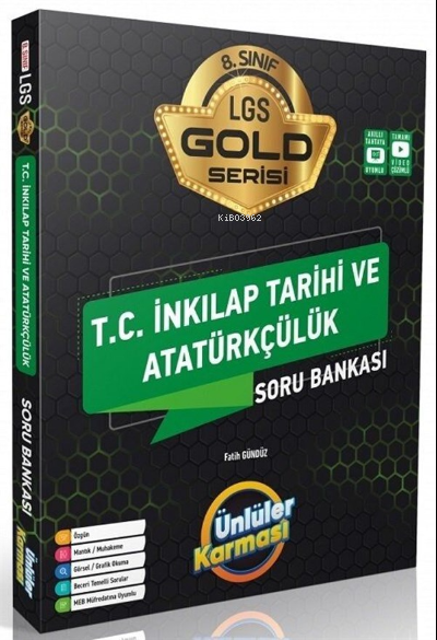  Ünlüler Karması 8 Sınıf Gold TC İnkılap Tarihi Soru Bankası | Kolektif | Ünlüler Karması Yayınları | 9786057077424 | 