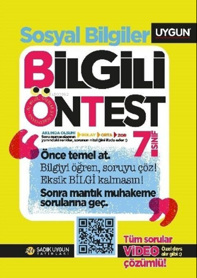  7Sınıf Bilgili Ön Test Sosyal Bilgiler | Kolektif | Sadık Uygun Yayınları | 9786052362112 | 