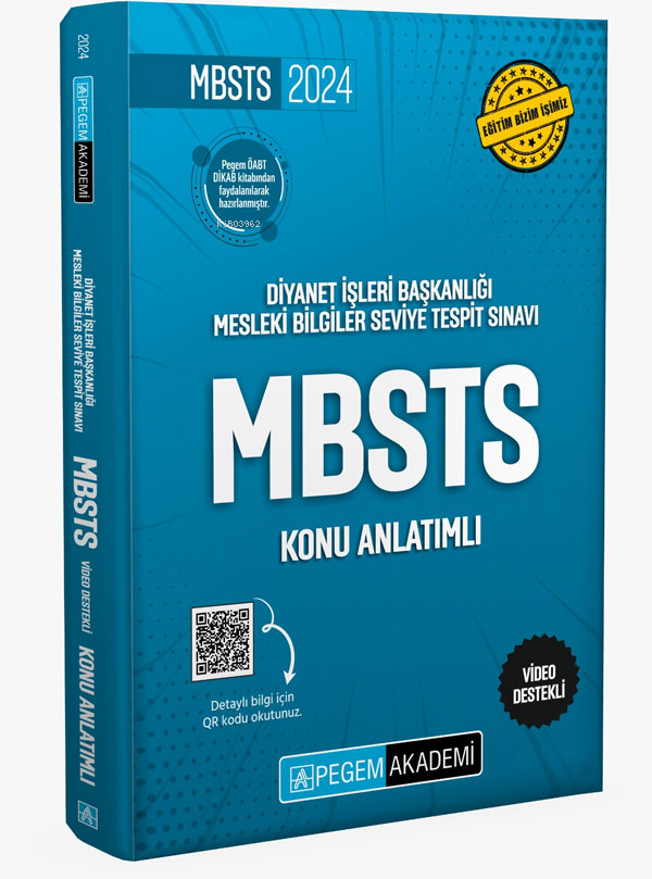Pegem 2025 Diyanet İşleri Başkanlığı Mesleki Bilgiler Seviye Tespit Sınavı MBSTS Konu Anlatımlı