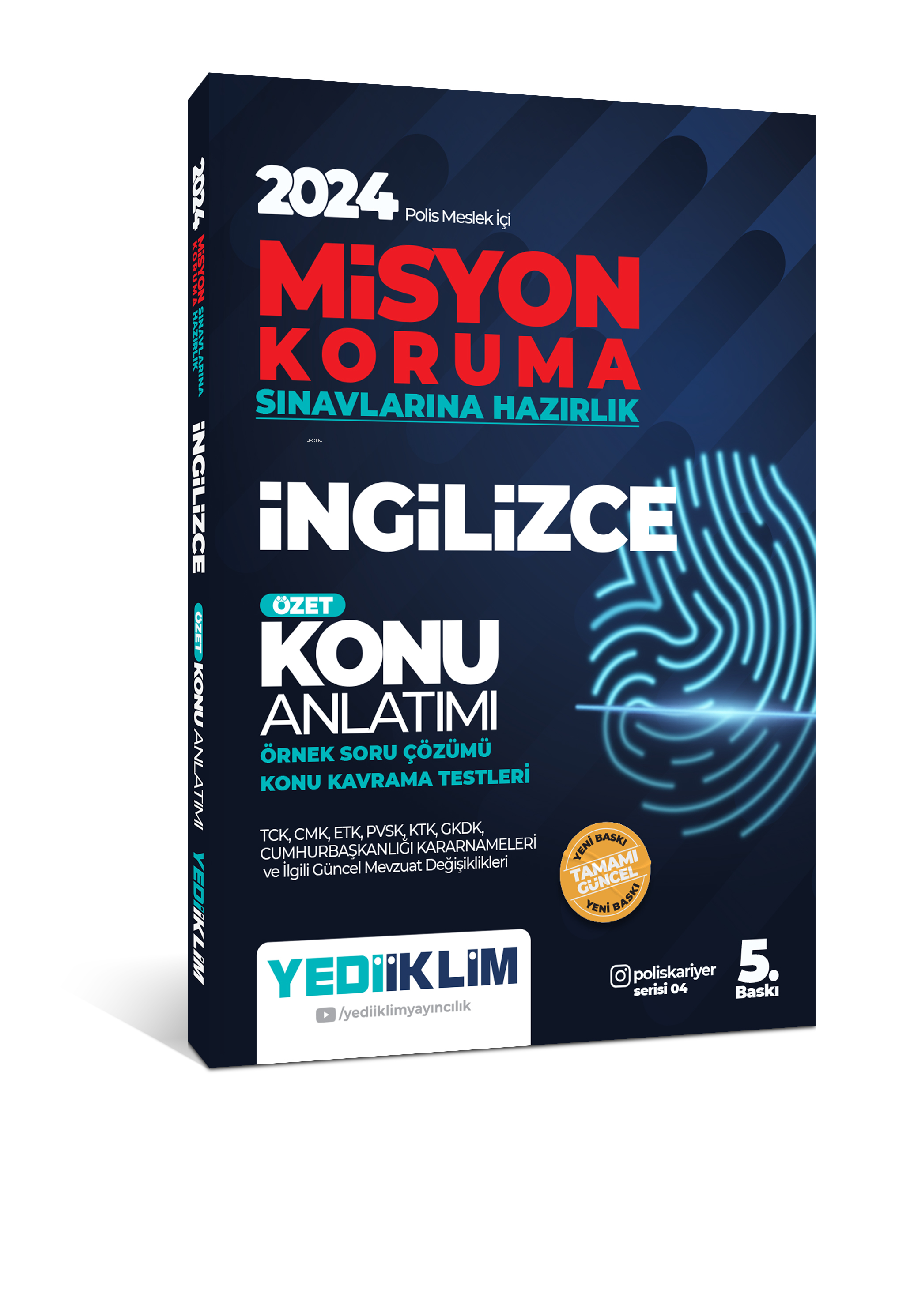  2024 Polis Meslek İçi Misyon Koruma Sınavlarına Hazırlık İngilizce Konu Anlatımılı Soru Bankası | Kolektif | Yediiklim Yayıncılık | 9786254315640 | 