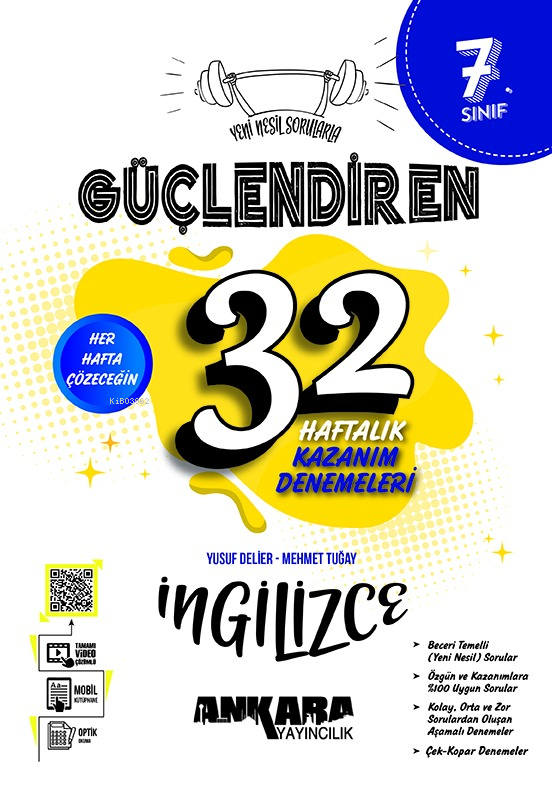 7.Sınıf Güçlendiren 32 Haftalık İngilizce Kazanım Denemeleri