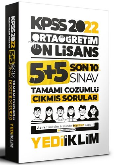  2022 KPSS Ortaöğretim Ön Lisans GY GK Son 10 Sınav Tamamı Çözümlü Çıkmış Sorular | Kolektif | Yediiklim Yayıncılık | 9786052897553 | 