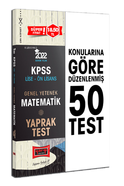 2022 KPSS Lise Ön Lisans GY Matematik Yaprak Test