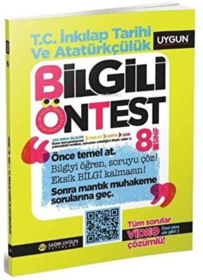  8Sınıf Bilgili Ön Test TC İnkılap Tarihi Ve Atatürkçülük | Kolektif | Sadık Uygun Yayınları | 9786257178075 | 