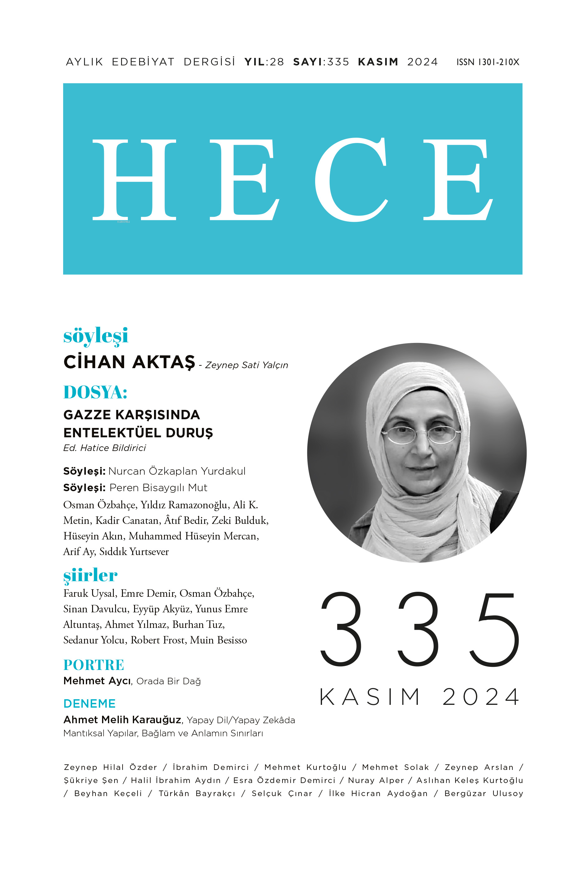 Hece Dergisi Sayı: 335;Aylık Edebiyat Dergisi