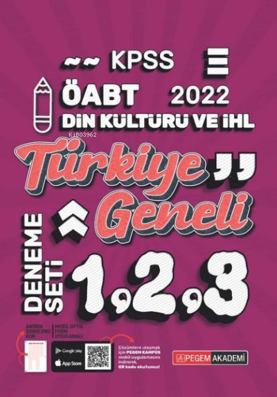 2022 KPSS ÖABT Din Kültürü ve Ahlak Bilgisi Türkiye Geneli 1-2-3 3'lü Deneme