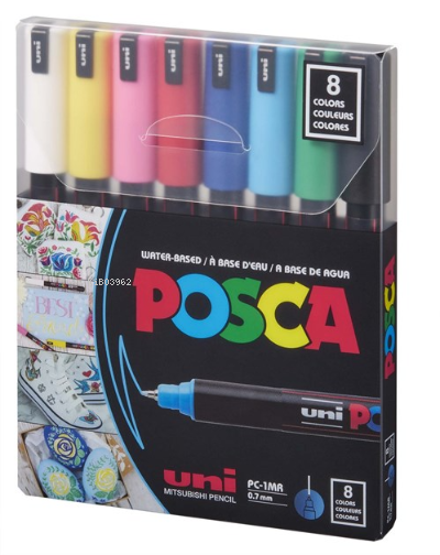  Uni Posca 07 Su Bazlı Poster Markörü Ana Renk 8li | Uniball | 4902778246061 | 