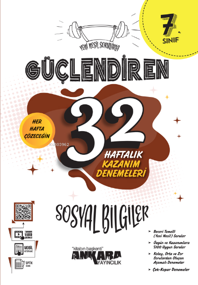 7. Sınıf Güçlendiren 32 Haftalık Sosyal Bilgiler Kazanım Denemeleri