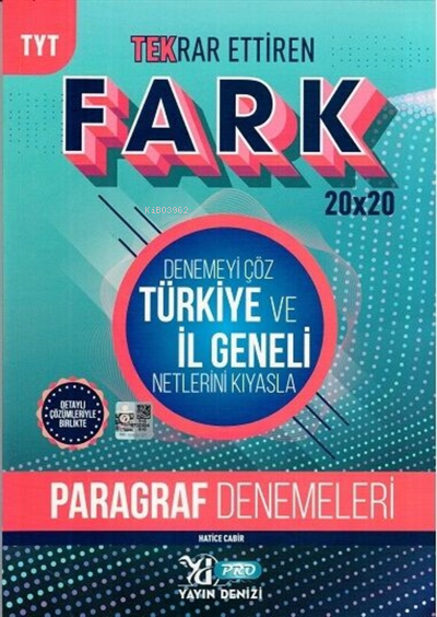  Yayın Denizi Tyt Pro Fark Deneme Paragraf 2021 | Yayın Denizi Tyt Pro Fark Deneme Paragraf 2021 | Hatice Cabir | Yayın Denizi | 9786051973715 