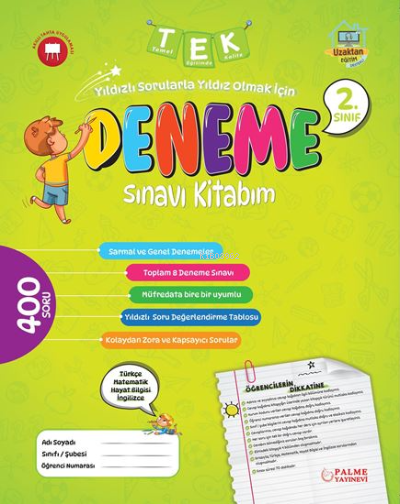 Palme 2. Sınıf Tek Deneme Sınavı Kitabım