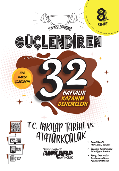 8. Sınıf Güçlendiren 32 Haftalık T.C İnkılap Tarihi Ve Atatürkçülük Kazanım Denemeleri