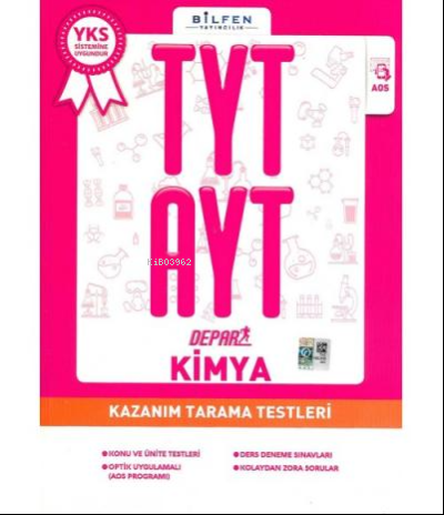  Bilfen Tyt Ayt Kimya Depar Kazanım Tarama Testleri | Kolektif | Bilfen Yayıncılık | 9786051786674 | 