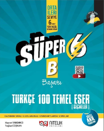 Süper 6 Türkçe 100 Temel Eser Yeni Nesil Soru Kitabı