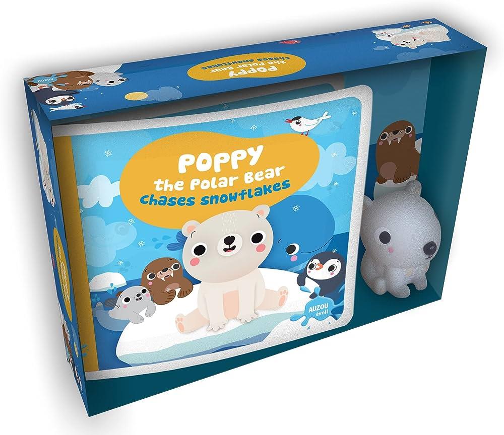 My First Bath Book & Toy: Poppy the Polar Bear Chases Snowflakes