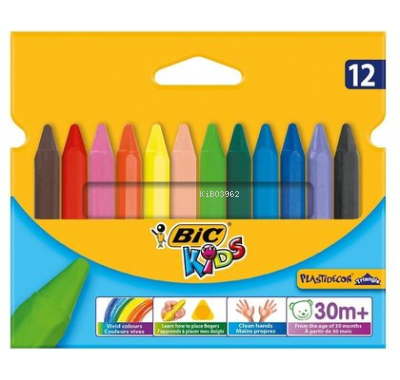  Bic Kids Plastidecor Elleri Kirletmeyen Üçgen Pastel Boya 12 Renk | Bic | 3086124000789 | 