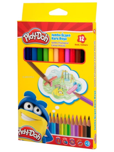 Play-Doh 12'li Jumbo Üçgen Kuru Boya